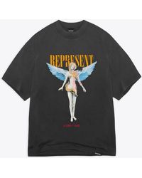 Represent - Reborn T-Shirt Washed T-Shirt With Graphic Print And Logo - Lyst