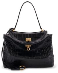 Balenciaga - Rodeo Leather Shoulder Bag With Croco Effect - Lyst