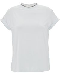 Brunello Cucinelli - T-Shirt With Monile Detail - Lyst