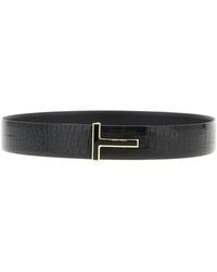 Tom Ford - Reversible Crocodile-Effect Leather Belt - Lyst