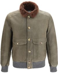 Brunello Cucinelli - Waxed Shearling Jacket Cashmere (Capra Hircus) - Lyst