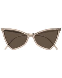 Saint Laurent - Sunglasses Geometric Full Rim, Nude Frame And Lens Sl475Jerry005 - Lyst