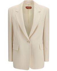 Max Mara - Beige Triacetate Blazer - Lyst