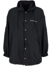 Balenciaga - Jacket With Logo Lettering On The Front And Logo Patch On The Elbow - Lyst