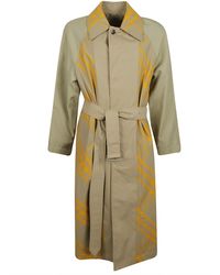 Burberry - Printed Long Belted Coat - Lyst