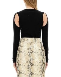 Helmut Lang - Cut Out Cotton Top Jumpers - Lyst