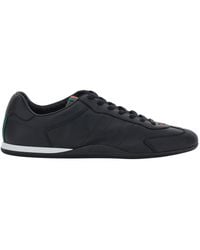 Gucci - Low Top Sneakers Web Detail Leather Calf Trainers - Lyst