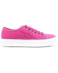 Ferragamo - Ferragamo Logo-Embossed Low-Top Sneakers - Lyst