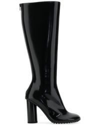 Bottega Veneta - Leather Raffia Atomic Boots - Lyst