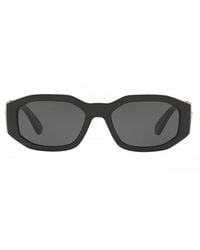 Versace - Sunglasses Oval Full Rim, Frame And Dark Lens Ve4361Fgb1-87 - Lyst