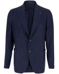 Tagliatore - Jacket Single-Breasted Wool Blazers - Lyst