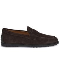 Tod's - Suede Loafers Calf Leather Bos Taurus - Lyst