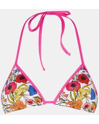 Mc2 Saint Barth - Triangle Top With Flower Print - Lyst
