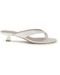 Stuart Weitzman - Calf Leather Bos Taurus Flat Sandals - Lyst