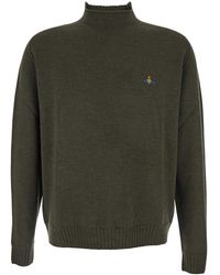 Vivienne Westwood - Crew Neck Sweater With Orb Logo Embroidered On The Front - Lyst