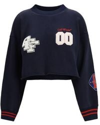 Off-White c/o Virgil Abloh - Royal Patch Cropped Sweatshirt - Lyst