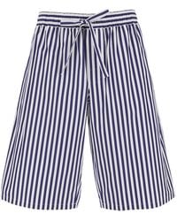 Dolce & Gabbana - Dolce & Gabbana Bermuda Shorts With Striped Motif And Elastic Waist - Lyst