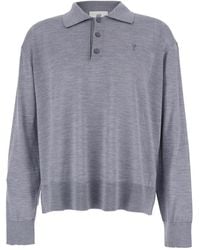 Ami Paris - Polo Shirt With Classic Collar And Adc Embroidery On The Front - Lyst