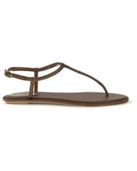 Rene Caovilla - Satin Flat Sandals - Lyst