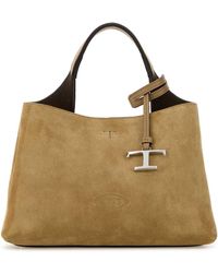 Tod's - Cappuccino Suede Handbag - Lyst