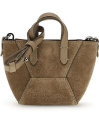 Brunello Cucinelli - Micro Suede Shoulder Bag - Lyst