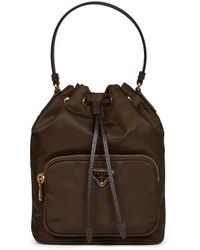Prada - Burnt Prada Duet Bucket Bag - Lyst