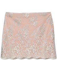 Valentino - Lace Skirt With Metallic Threading Viscose - Lyst