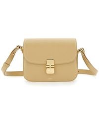 A.P.C. - Grace Small Crossbody Bag With Adjustable Shoulder Strap And Logo Plaque Closure On The Front - Lyst