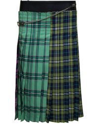 ANDERSSON BELL - Midi Skirt With Chain And Check Motif - Lyst