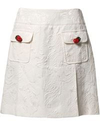 Dolce & Gabbana - Cotton-blend Jacquard Miniskirt - Lyst