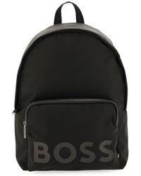 BOSS - Recycled Fabric Backpack With Rubber Logo - Lyst