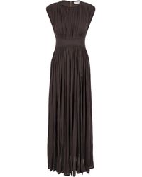 Zimmermann - Illuminate Long Dress With Gathered Neckline And Waist And Front Single Split - Lyst