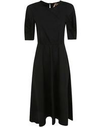 N°21 - Short Sleeve Midi Dress Clothing - Lyst