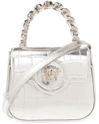 Versace - Mini -colored Handbag With Medusa Head Detail In Laminated Leather Woman - Lyst