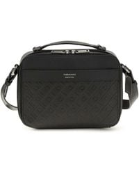 Ferragamo - Leather Crossbody Bag Gancini Pattern Calf Shoulder - Lyst