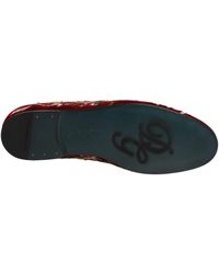 Dolce & Gabbana - Velvet Floral Embroidery Loafers Shoes Leather - Lyst
