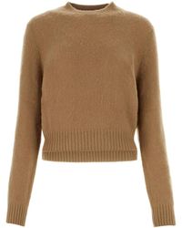 Prada - Camel Cashmere Sweater - Lyst