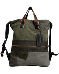 Dolce & Gabbana - Military Green Patchwork Rucksack Backpack Bag - Lyst