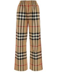 Burberry - Embroidered Cotton Wide-Leg Pant - Lyst