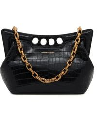 Alexander McQueen - Small The Peak Bag With Crocodile Effect - Lyst
