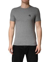 Dolce & Gabbana - Gray Dg Logo Crew Neck Men Underwear T - Lyst