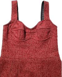 Dolce & Gabbana - Multicolor Tweed Belted Babydoll Mini Dress - Lyst