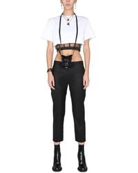 McQueen - Cropped Straight Trousers - Lyst