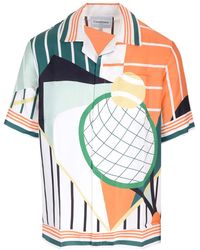 Casablancabrand - Court Abstrait Silk Shirt - Lyst