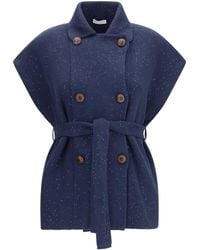 Brunello Cucinelli - Double-Breasted Sequin Vest Cotton; Polyester Blazers & Vests - Lyst