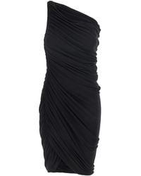 Norma Kamali - One-Shoulder Dress With Asymmetric Neckline And All-Over Ruches - Lyst