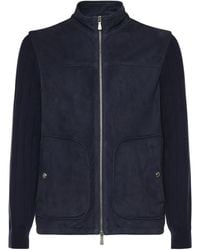 Eleventy - Leather Jacket - Lyst