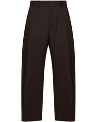 Studio Nicholson - Tailored Trousers Fume Coffee Virgin Wool - Lyst