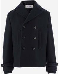 Off-White c/o Virgil Abloh - Wool Blend Double-breasted Short Coat - Lyst