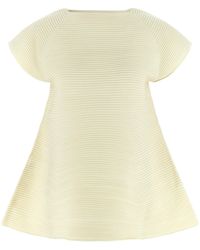 Issey Miyake - Crew Neck Flared Mini Dress - Lyst